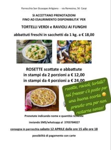 Vendita primi piatti per Pasqua