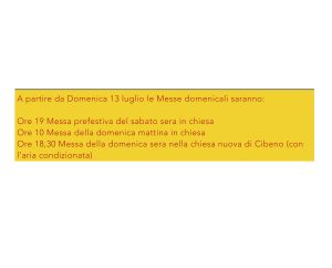 Variazioni orari messe estive
