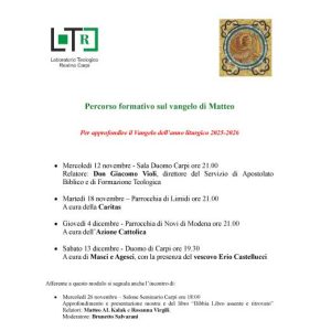 Laboratorio Realino Carpi - Percorso formativo sul Vangelo di Matteo