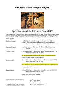 Appuntamenti Settimana Santa