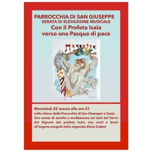 Serata di elevazione musicale – mercoledì 25 marzo ore 21