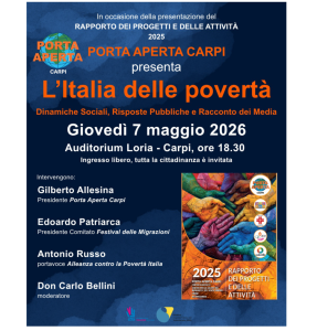 07 maggio 2026 - L'italia delle povertà..