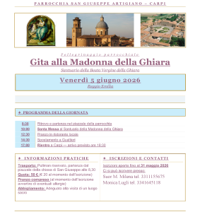 Gita alla Madonna della Chiara - 05 giugno 2026