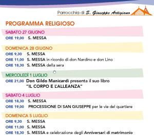SAGRA - PROGRAMMA RELIGIOSO