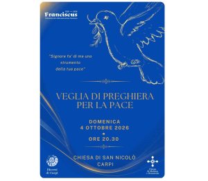 4 OTT 2026 - Ore 20:30 - Veglia di preghiera per la pace - Chiesa San Nicolò