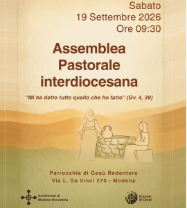 Sabato 19 settembre 2026 - Assemblea Pastorale Interdiocesana