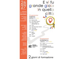 26-27 settembre 2026 - E vi fu grande gioia in quella citta..